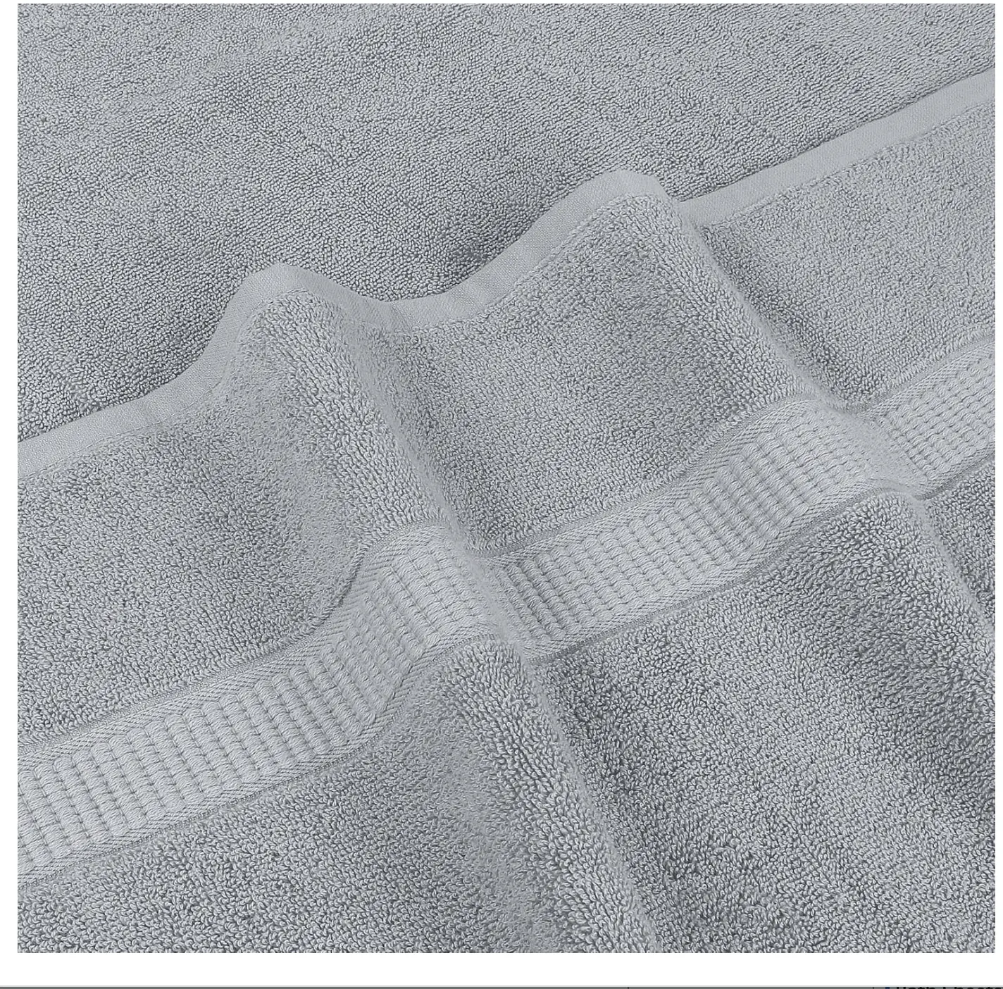 Close-up of the woven border and soft cotton pile
